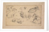 Sheet of Studies with Sheep, Goats, and Dogs, c. 1780 by Jean-Baptiste Marie Hüet