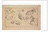 Sheet of Studies with Sheep, Goats, and Dogs, c. 1780 by Jean-Baptiste Marie Hüet