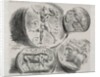 Sheet with Four Antique Medals, 1825 by Eugène Delacroix; Bertauts