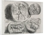 Sheet with Four Antique Medals, 1825 by Eugène Delacroix; Bertauts