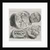 Sheet with Four Antique Medals, 1825 by Eugène Delacroix; Bertauts
