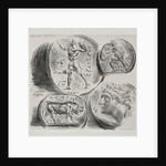 Sheet with Four Antique Medals, 1825 by Eugène Delacroix; Bertauts