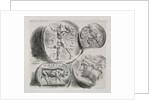 Sheet with Four Antique Medals, 1825 by Eugène Delacroix; Bertauts