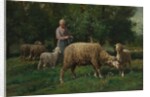 Shepherdess with Sheep, c. 1876 by Charles-Émile Jacque
