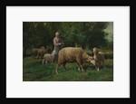Shepherdess with Sheep, c. 1876 by Charles-Émile Jacque