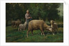 Shepherdess with Sheep, c. 1876 by Charles-Émile Jacque