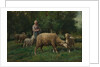 Shepherdess with Sheep, c. 1876 by Charles-Émile Jacque