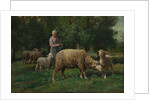 Shepherdess with Sheep, c. 1876 by Charles-Émile Jacque