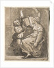 Sibyl Reading with a Child Holding a Torch, 1518-27 by Ugo da Carpi