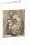 Sibyl Reading with a Child Holding a Torch, 1518-27 by Ugo da Carpi
