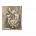 Sibyl Reading with a Child Holding a Torch, 1518-27 by Ugo da Carpi