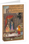 Simeon Kneels in Front of Mary and Jesus After Recognizing Them, from a Mirror of Holiness…, 1602- by Unknown