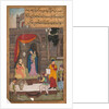 Simeon Kneels in Front of Mary and Jesus After Recognizing Them, from a Mirror of Holiness…, 1602- by Unknown