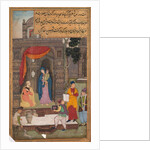 Simeon Kneels in Front of Mary and Jesus After Recognizing Them, from a Mirror of Holiness…, 1602- by Unknown