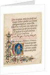 Single Leaf Excised from a Choir Psalter: Initial E[xultate Deo] with King David Playing?, c 1408 by Unknown