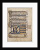 Single Leaf Excised from a Psalter: Initial D[ominus illuminatio mea] with Samuel?, c. 1270-1290 by Unknown