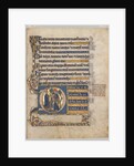Single Leaf Excised from a Psalter: Initial D[ominus illuminatio mea] with Samuel?, c. 1270-1290 by Unknown