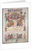 Single Leaf Excised from an Antiphonary: Inital A[spiciens a longe] with Christ in Majesty by Unknown