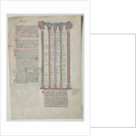 Single Leaf from a Decretum by Gratian: Quadruple Arcade with Concordance…, c. 1160-1165 by Unknown