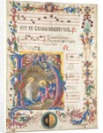 Single Leaf from an Antiphonary: Initial H[odie nobis] with The Nativity, 1471 by Benvenuto di Giovanni