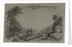 Six Views of Heidelberg Castle: Cover, Hunting Scene, 1820 by Ernst Fries