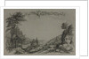 Six Views of Heidelberg Castle: Cover, Hunting Scene, 1820 by Ernst Fries