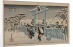 Snow at the Gion Shrine, mid 1830s by Ando Hiroshige