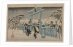 Snow at the Gion Shrine, mid 1830s by Ando Hiroshige