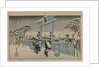 Snow at the Gion Shrine, mid 1830s by Ando Hiroshige