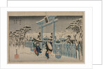 Snow at the Gion Shrine, mid 1830s by Ando Hiroshige