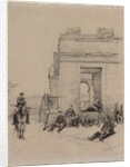 Soldiers Resting Sketch of a Man with Upraised Arm and Sketch of a Helmet, 1878 by Édouard Detaille