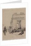 Soldiers Resting Sketch of a Man with Upraised Arm and Sketch of a Helmet, 1878 by Édouard Detaille