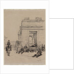 Soldiers Resting Sketch of a Man with Upraised Arm and Sketch of a Helmet, 1878 by Édouard Detaille