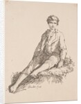 Specimens of Polyautography: Boy Seated on a Grassy Bank, 1803 by Thomas Barker