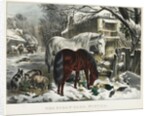 Straw-yard, Winter, 1800s by James Merritt Ives; Nathaniel Currier