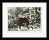 Straw-yard, Winter, 1800s by James Merritt Ives; Nathaniel Currier