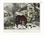 Straw-yard, Winter, 1800s by James Merritt Ives; Nathaniel Currier