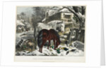 Straw-yard, Winter, 1800s by James Merritt Ives; Nathaniel Currier