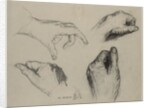 Study of Hands, 1800s by Théodule Ribot