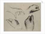 Study of Hands, 1800s by Théodule Ribot