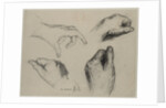 Study of Hands, 1800s by Théodule Ribot