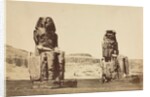 The Colossi of Memnon, Thebes, c. 1860s by Antonio Beato