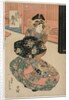 The Courtesan Hinaogi of the Daikokuya at the Entrance of Kadomachi, c. late 1820s or early 1830s by Gokotei Sadakage
