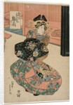 The Courtesan Hinaogi of the Daikokuya at the Entrance of Kadomachi, c. late 1820s or early 1830s by Gokotei Sadakage