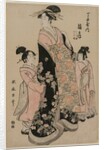 The Courtesan Hinazuru of Chojiya with her Attendants Tsuruji and Tsuruno, c. 1794 by Kitagawa Utamaro