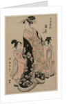 The Courtesan Hinazuru of Chojiya with her Attendants Tsuruji and Tsuruno, c. 1794 by Kitagawa Utamaro