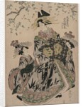 The Courtesan Katakoshigi of Maruebiya with her Kamuro Ageha and Midori, c. 1805 by Utagawa Toyokuni