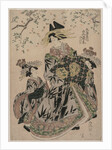 The Courtesan Katakoshigi of Maruebiya with her Kamuro Ageha and Midori, c. 1805 by Utagawa Toyokuni