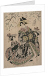 The Courtesan Katakoshigi of Maruebiya with her Kamuro Ageha and Midori, c. 1805 by Utagawa Toyokuni