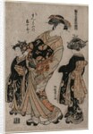 The Courtesan Kichijuro of Kage Manjiya with Two Kamuro…, late 1770s by Isoda Koryusai